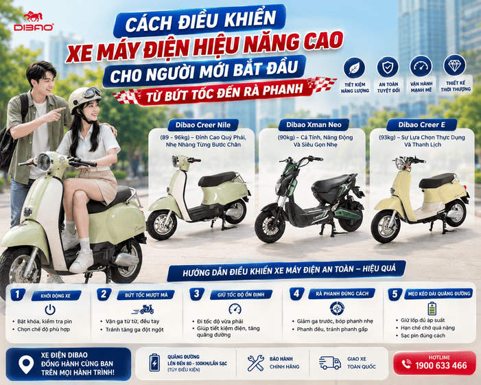 Cách Điều Khiển Xe Máy Điện Hiệu Năng Cao Cho Người Mới Bắt Đầu: Từ Bứt Tốc Đến Rà Phanh