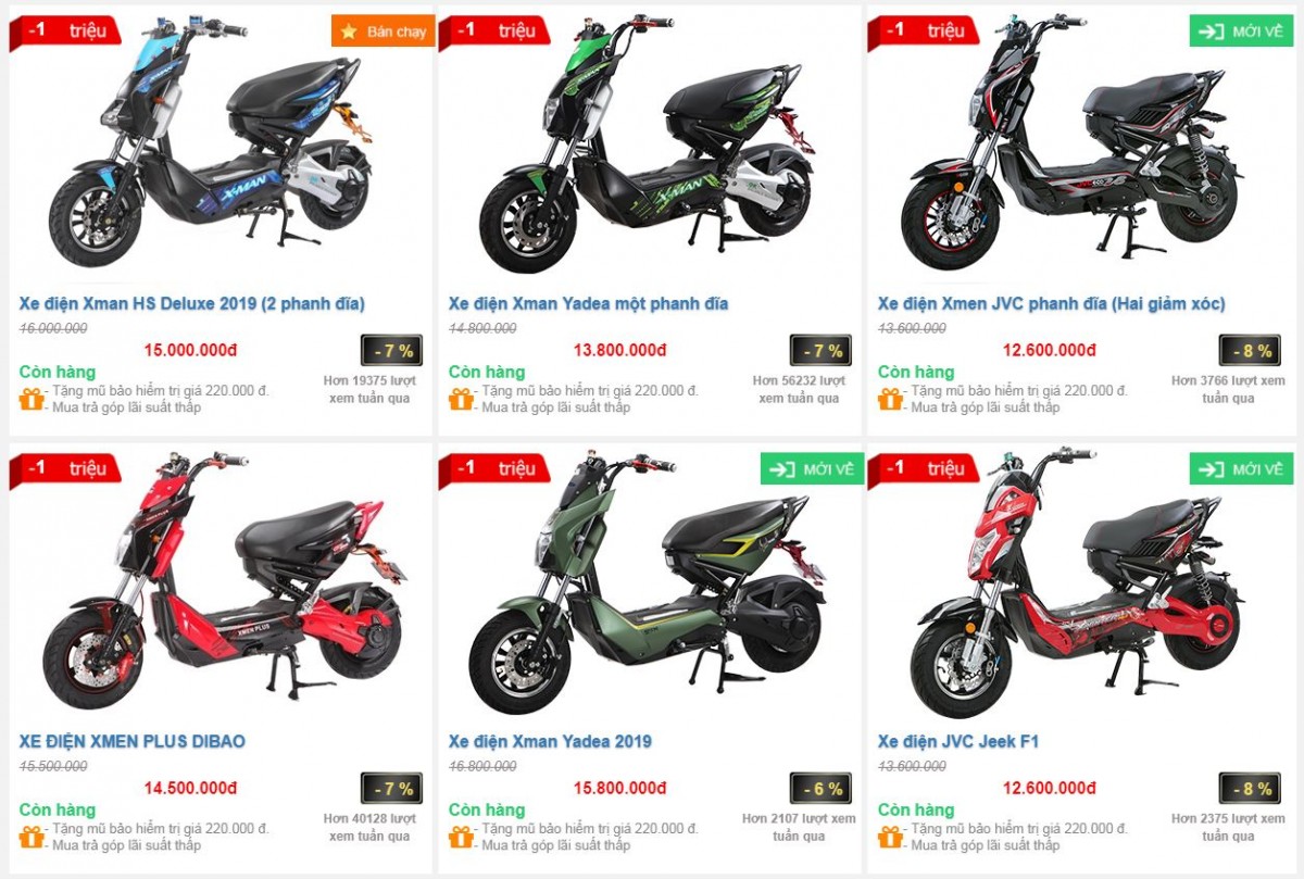 Xe máy điện Xmen bao nhiêu tiền?